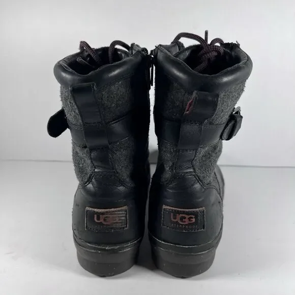 Ugg Kesey Waterproof Lace Up Ankle Boots Zip Buckle Women's Size 9.5 - Picture 4 of 7